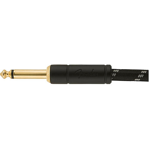 Fender Deluxe Series Straight to Angle Instrument Cable 10 ft. Black Tweed