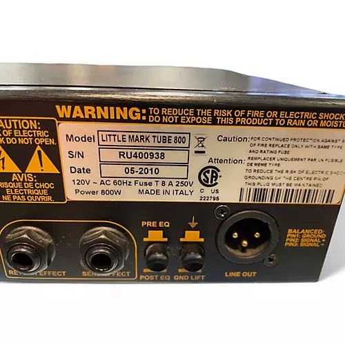 Used Markbass Little Mark Tube 800 Tube Bass Amp Head