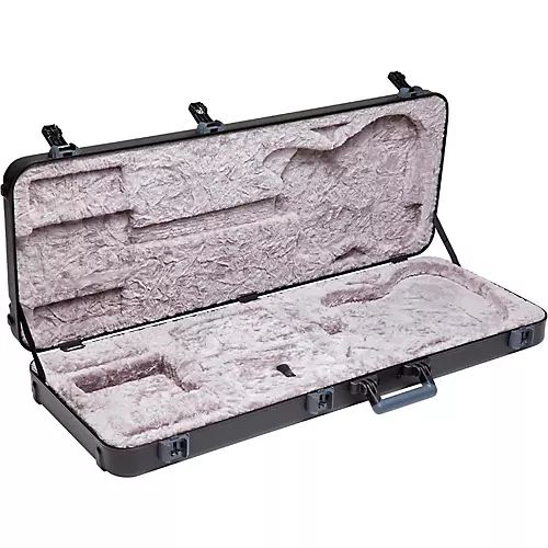 Fender Deluxe Molded ABS Jaguar/Jazzmaster Guitar Case Black Gray/Silver