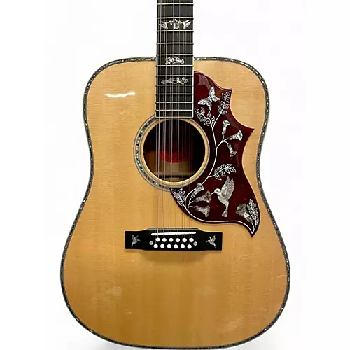 Used Gibson Custom Shop Hummingbird Custom 12 String Koa Natural 12 String Acoustic Electric Guitar Natural