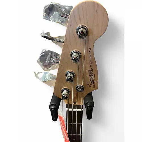 Used Squier Precision Bass Satin Red Electric Bass Guitar Satin Red