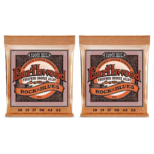 Ernie Ball 2151 Earthwood Phosphor Bronze Rock & Blues Acoustic Guitar Strings 2-Pack