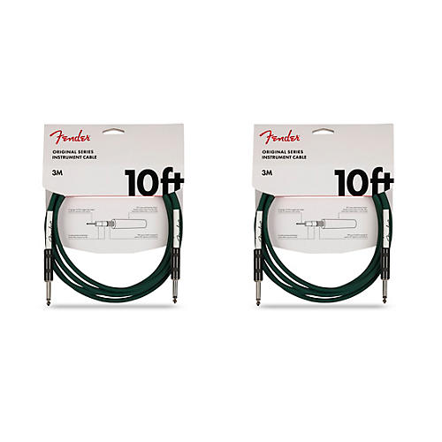Fender Original Series Straight to Straight Instrument Cable, 2-Pack 10 ft. Sherwood Green