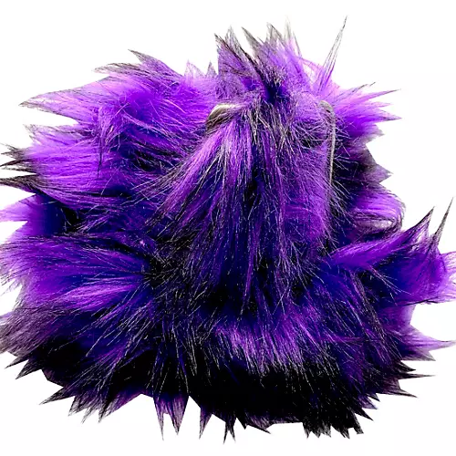 Get'm Get'm Faux Fur Guitar Strap Purple and Black 2 in.