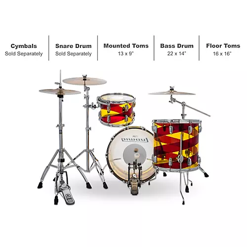 Ludwig Vistalite 50th Anniversary Fab 3-Piece Shell Pack With 22
