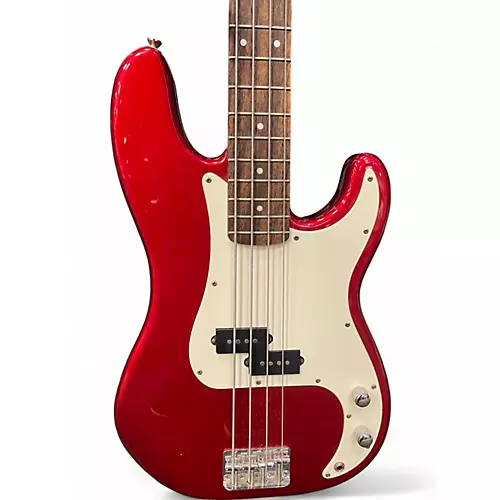 Used Squier Precision Bass Red Electric Bass Guitar Red