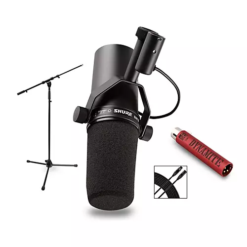Shure SM7B with sE DM1 Dynamite Active Inline Preamp & Accessories