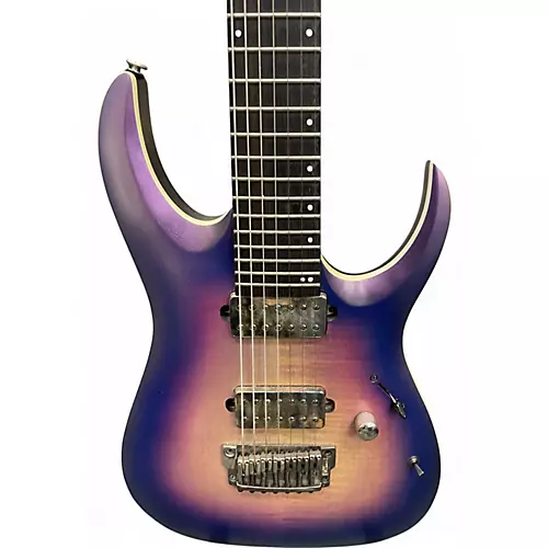 Used Ibanez RGA71AL Axion Label 7 String Purple Burst Solid Body Electric Guitar Purple Burst
