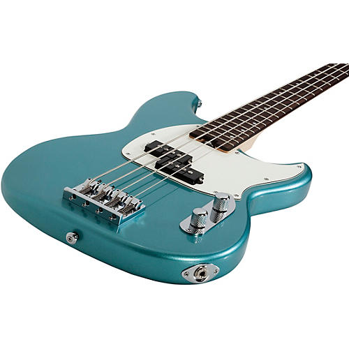Schecter Guitar Research Banshee 4-String Short Scale Electric Bass Guitar Pelham Blue White Pickguard