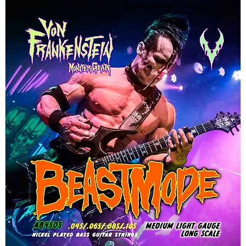 Von Frankenstein Monster Gear BeastMode Nickel Plated Bass Strings Medium (50-105)