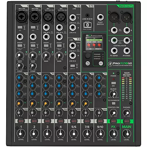 Mackie ProFX10GO Battery-Powered Mixer Bundle With Thump GO Speaker, Stand, Cables and Mixer Bag
