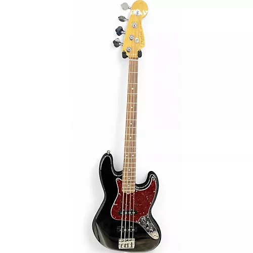 Used 2015 Fender American Standard Jazz Bass Black Electric Bass Guitar Black