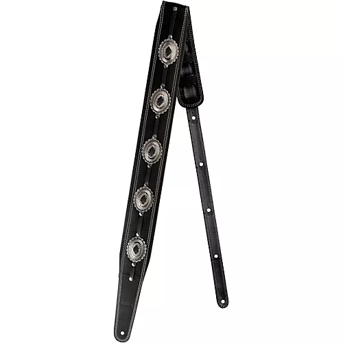 RICHTER Springbreak I Concho Guitar Strap Black/Old Nickel 2.76 in.