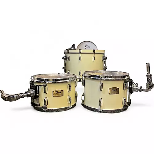 Used Pearl 4 Piece Session Studio Classic Antique White Drum Kit Antique White