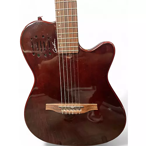Used Godin Multiac mundial red Classical Acoustic Electric Guitar red