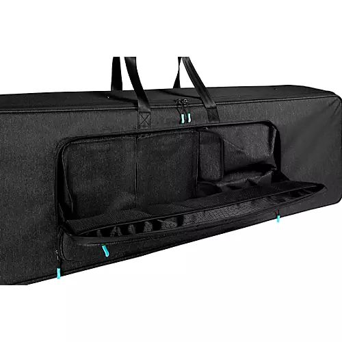 Gator GKP88-BLK Semi-Rigid Lightweight Pro Wheeled Case for 88-Note Keyboards; Charcoal Black With Electric Blue Interior