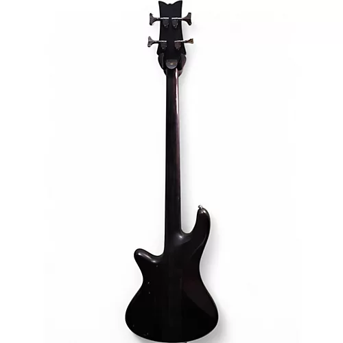 Used Schecter Guitar Research stiletto studio 4 see thru black satin Electric Bass Guitar see thru black satin