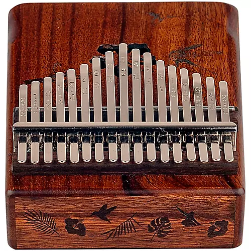Mahalo Hibiscus Kalimba with Bag Walnut