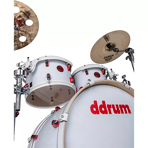 ddrum Hybrid Player 5-Piece Acoustic-Electric Shell Pack White/Red