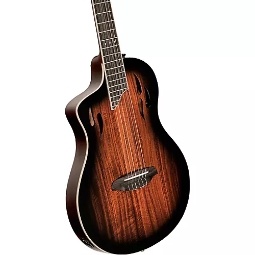 Ortega TourPlayer Deluxe Left-Handed Nylon-String Acoustic-Electric Guitar Tobacco Burst