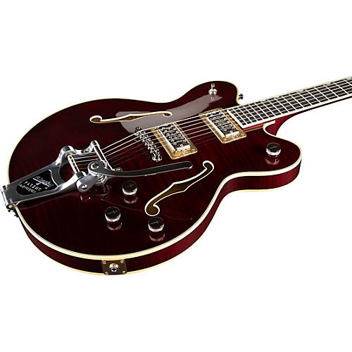 Gretsch Guitars G6609TFM Players Edition Broadkaster Center Block Electric Guitar With String-Thru Bigsby and Flame Maple Bourbon Stain