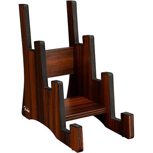 Fender Deluxe Wooden 3-Tier Guitar Stand Walnut