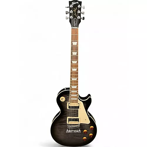 Used Gibson Les Paul Traditional Pro V Flame Top Transparent Ebony Burst Solid Body Electric Guitar Transparent Ebony Burst