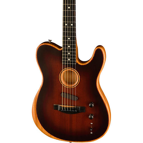 Fender American Acoustasonic Telecaster All-Mahogany Acoustic-Electric Guitar Natural