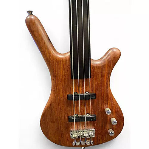Used Warwick Pro Series Standard Corvette 4 String Fretless Natural Electric Bass Guitar Natural