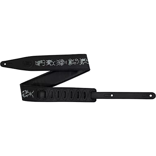 Levy's Interstellar Series Embroidered Leather Guitar Strap Brown 2.5 in.