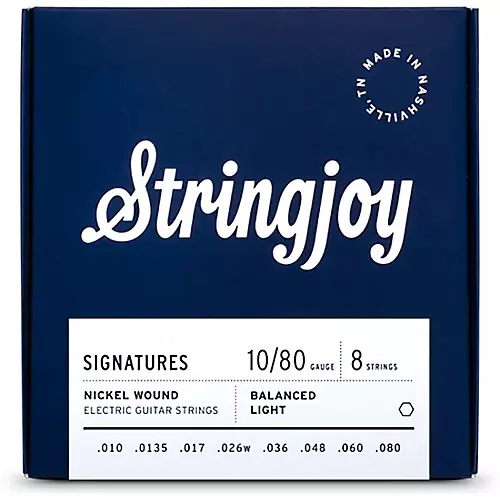 Stringjoy Signatures 8 String Nickel Wound Electric Guitar Strings 10 - 85