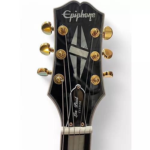 Used Epiphone Les Paul Custom Black Solid Body Electric Guitar Black