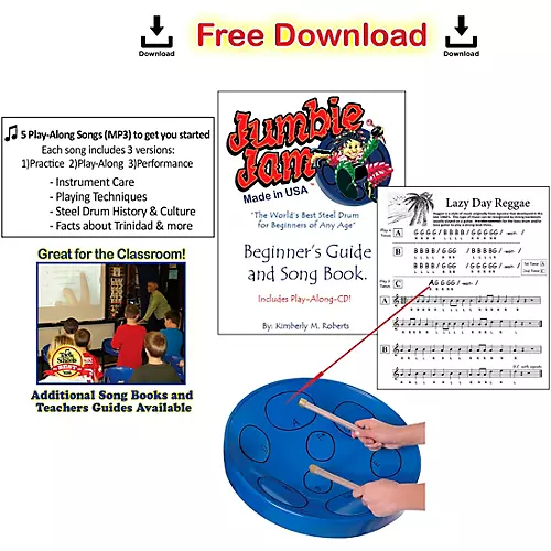 Panyard Jumbie Jam Steel Drum Kit with Metal Z-Floor Stand Silver