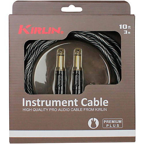 Kirlin IWB Black/White Woven Instrument Cable 1/4