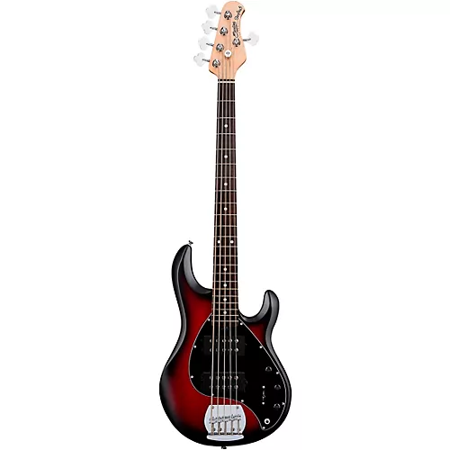 Sterling by Music Man StingRay Ray5HH Limited-Edition 5-String Bass Guitar Ruby Red Burst Satin