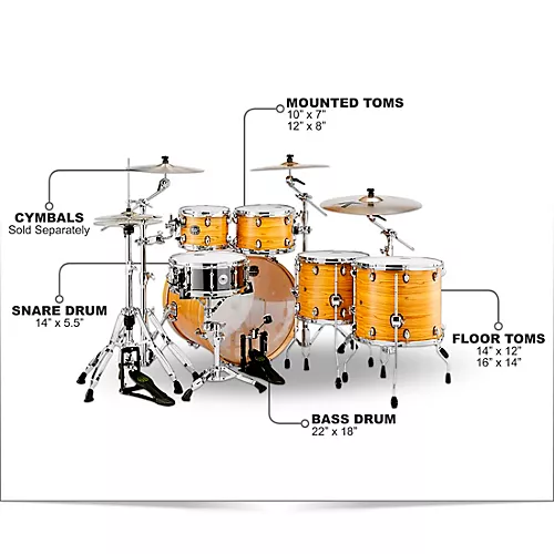 Mapex Armory Series 6-Piece Studioease Shell Pack Fast Toms Desert Dune