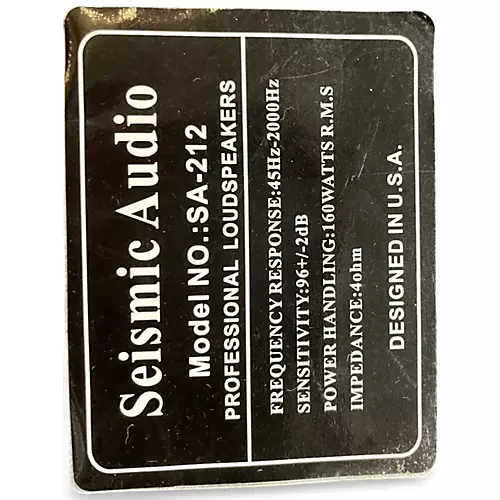 Used Seismic Audio SA212 Guitar Cabinet