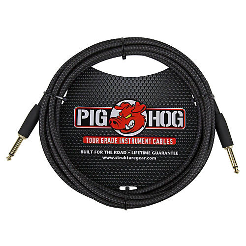 Pig Hog Instrument Cable Black Woven 1/4