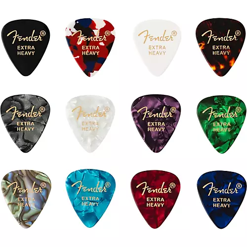 Fender 351 Shape Celluloid Medley Guitar Picks Heavy 12 Pack