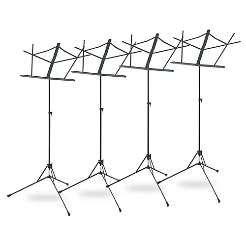 Musician's Gear Folding Music Stand, 4-Pack Black