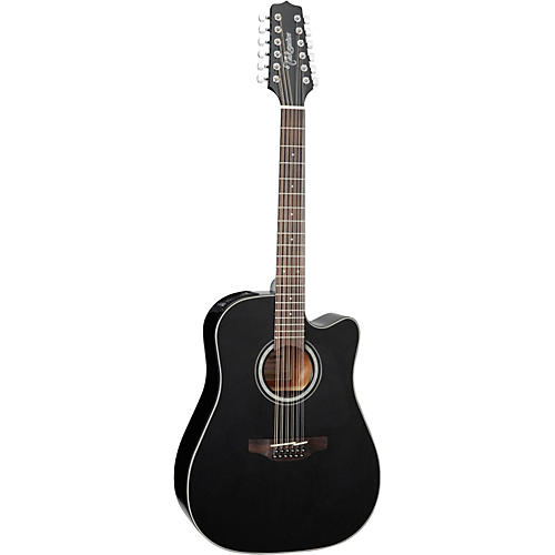 Takamine G Series GD30CE-12 Dreadnought 12-String Acoustic-Electric Guitar Black