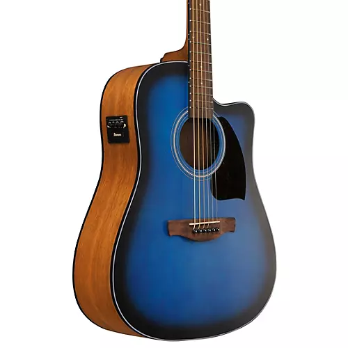 Ibanez PF50CE Dreadnought Acoustic-Electric Guitar Transparent Blue Burst