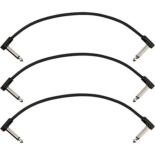 Fender Blockchain Patch Angle to Angle Cables, 3-Pack 4 in. Black