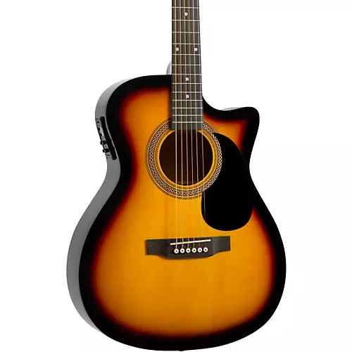 Rogue RA-090 Concert Cutaway Acoustic-Electric Guitar Mahogany