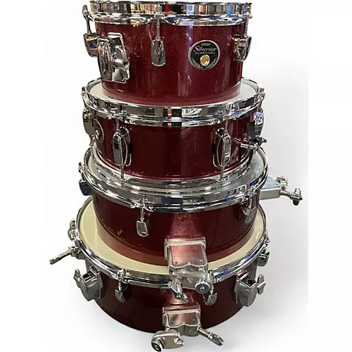 Used TAMA 4 Piece Silverstar Red Sparkle Drum Kit Red Sparkle
