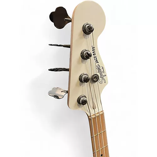 Used Squier Contemporary Active Jazz Bass White Electric Bass Guitar White