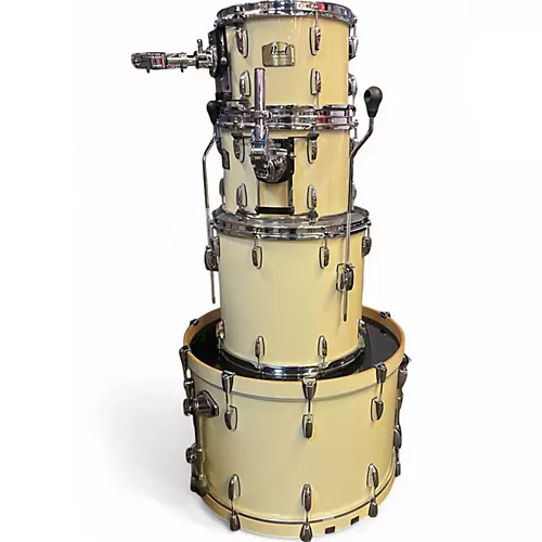 Used Pearl 4 Piece Session Studio Classic Antique White Drum Kit Antique White