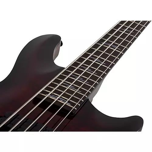 Schecter Guitar Research Omen Elite-5 5-String Electric Bass See-Thru Blue Burst