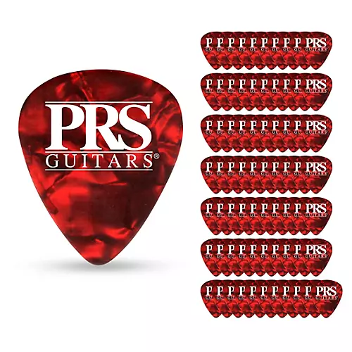 PRS Red Tortoise Celluloid Guitar Picks Medium 72 Pack