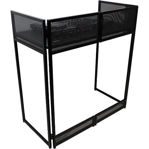 ProX XF-VISTABLMK2 Vista DJ Booth Facade Table Station With White and Black Scrim Kit and Padded Travel Bag